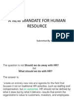 A New Mandate For Human Resources