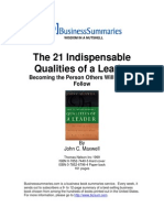 John Maxwell Business Summaries - The 21 Indispensable Qualities of A Leader, 2002