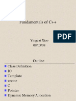 Fundamentals of C++: Yingcai Xiao 09/03/08