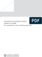 Cambridge O Level Pakistan Studies Syllabus Code 2059 For Examination