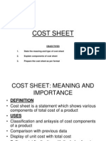 Cost Sheet