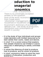 Introduction To Economics and Managerial Economics