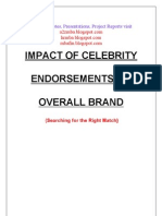 Impact of Celebrity Endorsements On Brands Project Report