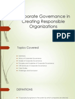 Role of Corporate Governance in Creating Responsibel Organizations