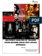 Sentiment Analysis of Talaash Movie Reviews Using Text Mining Approach