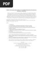 Folleto Informativo No.16, Comité de Derechos Económicos, Sociales y Culturales