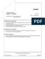 June 2007 c3 OCR Past Paper Maths