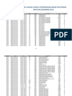 Jadual Exam Politeknik Sesi Dis 2013