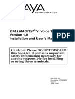 Callmaster: VI Voice Terminal Installation and User's Manual