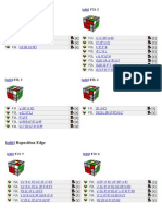 Rubik Cube - CFOP Method - F2L Algorithms Cheatsheet A4 Color