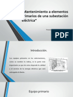 Mantenimiento A Elementos Primarios de Una Subestación