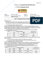 Three Days Workshop On Computational Fluid Dynamics 7 To9 February 2014