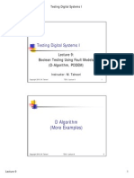 Testing Digital Systems I: Boolean Testing Using Fault Models (D-Algorithm, PODEM)