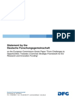 Statement by The Deutsche Forschungsgemeinschaft