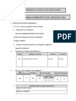 Silabo Formulación y Evaluacion Proyectos Industriales 2014