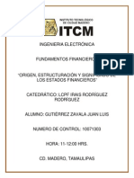 Origen, Estructuracion y Significado de Los Estados Financieros