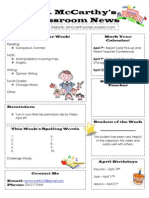 Classroom Newsletter Template