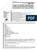 NBR 5798 (Set 2000) - Produtos de Petróleo - Determinação Do Índice de Basicidade Por Titulação Potenciométrica Com Ácido Perclórico