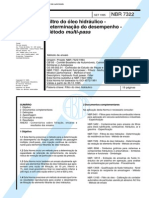 NBR 7322 (Set 1995) - Filtro Do Óleo Hidráulico - Determinação Do Desempenho - Método Multi-Pass