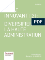 Kevin Brookes Et Benjamin Le Pendeven: L'Etat Innovant (2) : Diversifier La Haute Administration