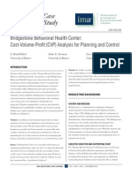 Bridgestone Behavioral Health Center: Cost-Volume-Profit (CVP) Analysis For Planning and Control