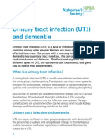 Urinary Tract Infection UTI and Dementia Factsheet