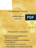 Autopoiesis Theory: Andrea Wiggins CSCS 501