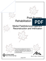 After Surgery Rehabilitation Program MPFL Reconstruction