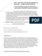 Memorias Sobre La Batalla de Mancomojan