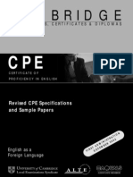 Cambridge: Revised CPE Specifications and Sample Papers