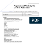 Checklist For Preparation of Visits by The Competent Inspection Authorities