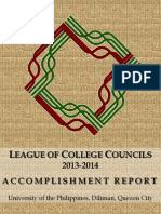 League of College Councils (LCC) Accomplishment Report For The Academic Year 2013-2014