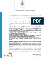 Especificaciones Técnicas de Acuarios