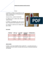 Determinacion de Densidad Grosera en Fresas