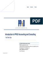 Introduction To PP&D Accounting and Consulting: - Tax Time Tips