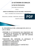 El Desarrollo Del Lenguaje 0 - 6 Años