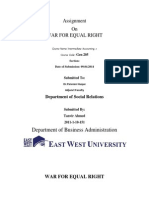 Assignment On War For Equal Right: Department of Business Administration