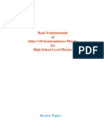 Basic Fundamentals of Solar Cell Semiconductor Physics For High School Level Physics