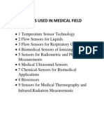 Sensors Used in Medical Field