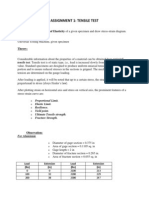 Tensile Test Assignment