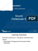 Sound Pertemuan 6: Matakuliah: T0732 / Sistem Multimedia Tahun: 2007