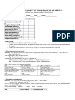 Informal Assessment of Phonological Awareness