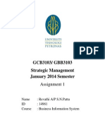 GCB3103/ GBB3103 Strategic Management January 2014 Semester: Assignment 1