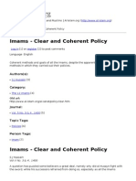 Imams - Clear and Coherent Policy