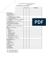 Peformance Checklist Sensory System