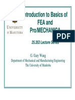 Introduction To Basics of FEA and Pro/Mechanica