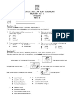 Sekolah Kebangsaan Bukit Beruntung Monthly Test 1 English Year 5