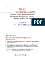 API 510 Mathematical Calculations