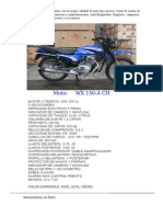 Motos Ficha Tecnica Wx150 A