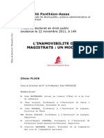 L'Inamovabilité Des Magistrats - Thèse PDF